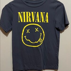 NIRVANA Kids Tee - Navy with Yellow Graphic